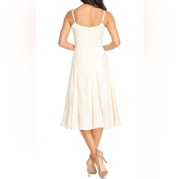 Dress the Population cream/white sequin Flora midi dress NWT - Picture 3 of 8